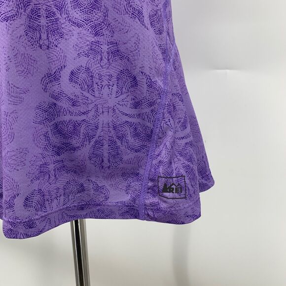Rei Top Womens S Small Heliotrope V Neck Abstract Short Sleeve Stretch Outdoor - Picture 4 of 12